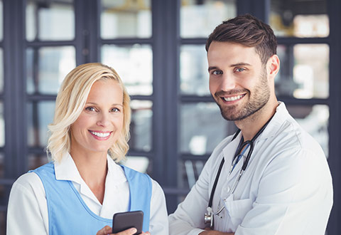 Smiling medical professionals portrait